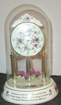 Quartz Dome (Anniversary) Clock, roses on rotating pendulum,  Serenity P... - £61.86 GBP