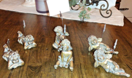 Cherubs Angel Place Card Holders Cupid Valentines Christmas Holiday 6pc Set Gold - £27.96 GBP