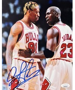 DENNIS RODMAN SIGNED Autographed 8x10 Chicago BULLS PHOTO JORDAN JSA CER... - £71.92 GBP