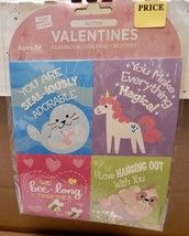 Glitter Valentines You Choose Type 28 each 2 3/4&quot; x 3 3/8&quot; For Classroom... - $3.27 CAD