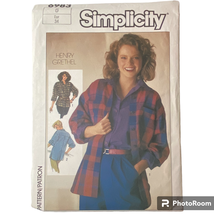 1985 Simplicity 6983 Misses Shirt 6 Henry Grethel Button Tab Sleeve Craf... - $9.87