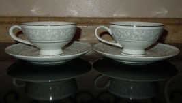 4pc Imperial China W Dalton WHITNEY 5671 Footed Tea Cup &amp; Saucer Set - $29.99