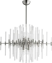 Pendant Light Cyan Design Quebec 6-Light Polished Nickel Iron Glass Medium E26 - £1,816.13 GBP