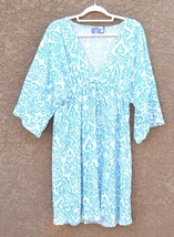 Pine Cone Hill Aqua and White Cotton &amp; Modal Night Dress XSmall / Small - £53.16 GBP