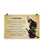 Samurai Warrior Poster Motivational Inspiration Quotes Poster I Choose T... - £19.75 GBP+