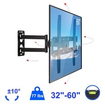 Articulating Full Motion TV Wall Mount Tilt Swivel For 32 36 37 42 46 50 55 60&quot; - £36.76 GBP