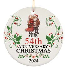 Funny Santa Claus Couple 54th Anniversary 2024 Ornament Gift 54 Years Christmas - £11.90 GBP