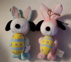 Vintage Snoopy Peanuts EASTER plush ornaments Adler 7&quot; your choice pink or blue - £16.07 GBP