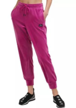 New Dkny Donna Karan Pink Velour Drawstring Jogger Pants Size L $69 - £36.82 GBP