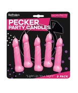 Bachelorette Party Pecker Party Candles - Pink Pack Of 5 - $241.95 MXN