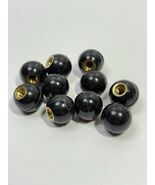 10-Black 3/4” Diameter Phenolic Ball Machine Knob 1/4-20 Brass Threaded ... - $21.75