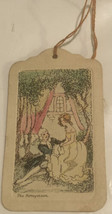 vintage Tally Card Woman In Yellow Dress With Friend Box2 - £9.61 GBP