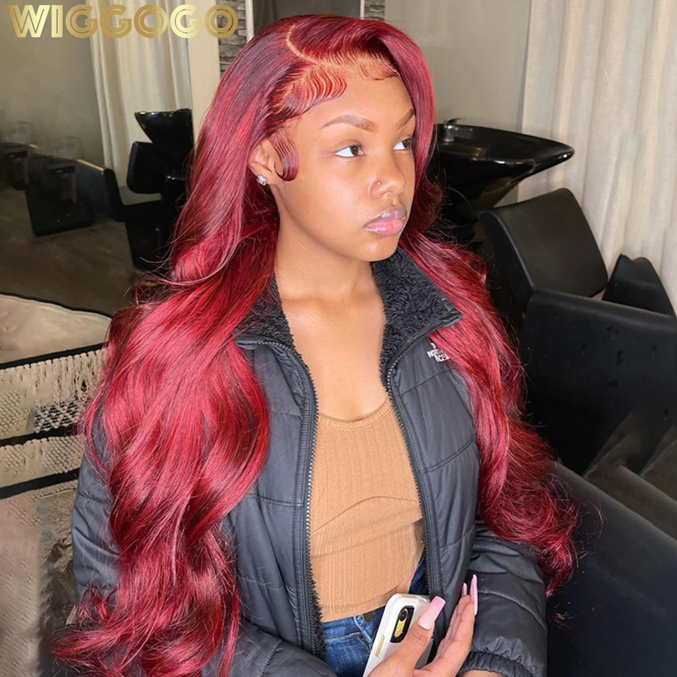 Wiggogo 30 Inch Hd Lace Wig 13X6 Hd Lace Frontal Wig 13X4 Red Lace Front Hum - £68.88 GBP+