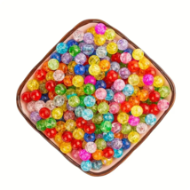 100pcs 8mm Multicolor Round Pony Plastic Beads  - New - £6.37 GBP