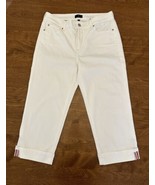Not Your Daughters Jeans NYDJ Crop White Selvedge Women Sz 8 High Rise Lift Tuck - $24.75
