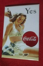 Coca-Cola Magnet with plastic overlap Yes Girl - $5.45
