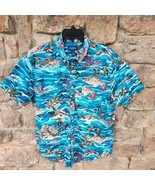 Arizona Jean Co Mens M Tropical Print Short Sleeve Shirt - €15,63 EUR
