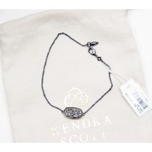 Kendra Scott Elaina Platinum Drusy Gunmetal Chain Bracelet NWT - £50.30 GBP