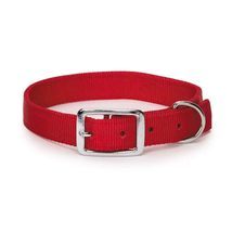 Bright Red Dog Collars Double Thick Nylon Strong Metal Buckle Heavy Duty... - £10.15 GBP+