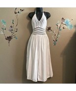 Sea Spice Resort  Cotton Cover  Double Slit M White Lace Crochet Smocked... - $47.48 CAD