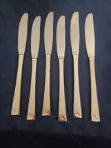 Northport Gold Electroplate Stanley Roberts Mid Century Knives 6 Piece - $38.65