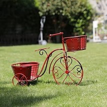 18.5x27.5x9.75" Tricycle Plant Stand Flower Pot Holder Terrace Nostalgic Bicycle - £57.04 GBP