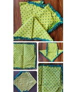 C&amp;F ~ Handcrafted ~ 17&quot; x 17&quot; ~ Green W/ Aqua Dots ~ 100% Cotton Fabric ... - $30.69 CAD