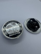 FOR Mercedes AMG Front Hood Emblem Affalterbach Black Apple Badge 57mm - $311.38 MXN