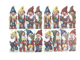 EAS Germany Die Cut Scraps Ganzbilder Oblaten 3140 Gnomes Single Sheet V... - $12.16