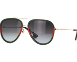 Gucci Aviator GG0062S 003 Sunglasses Green/Red Gold With Gray Lens - £142.56 GBP
