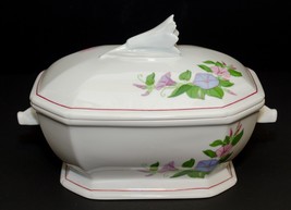 Coquet Limoges France Lotus Handle Porcelaine Soup Tureen Floral Art-Deco  - £50.60 GBP