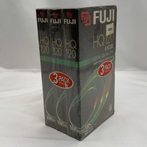 Fuji 3 Pack of Blank VHS Video Tapes 6 Hrs hq 120 New and Sealed Fujifilm T-120 - £9.73 GBP