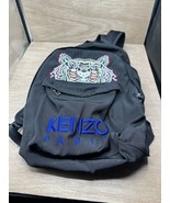 Kenzo Paris Logo Backpack Nylon Black colorful Tiger embroidery - $224.23 CAD