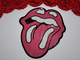 Large Sequin Tongue patch, Iron on patch - £8.69 GBP