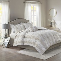 Modern All Season Bedding Set With Matching Sham, King, Snow Leopard 4 Pc., - $91.00