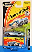 Matchbox 2004 SuperFast Series #38 1957 Chevrolet Corvette Lt Blue 1/15,000 - £8.51 GBP