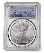 2021-S Silber American Eagle Beweis Typ 2 Ausgewählten Von PCGS As PR70D... - $208.82