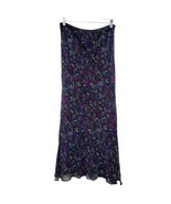 Vintage Express Y2K Silk Skirt Size L Paisley Floral Maxi Sheer Fairy Wh... - $40.60 CAD