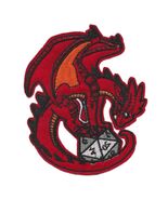 DUNGEONS &amp; DRAGONS IRON ON PATCH 4&quot; D&amp;D Game Dice Red Dragon Embroidered... - €3,85 EUR