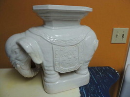 Vintage Elephant 15&quot;x18&quot; Stoneware/ Ceramic Garden Stool Side Table Plan... - £424.62 GBP