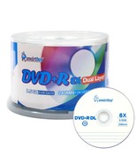 50 Pack Smartbuy 8X DVD+R DL 8.5GB Dual Layer Logo Top Blank Media Recor... - £26.08 GBP