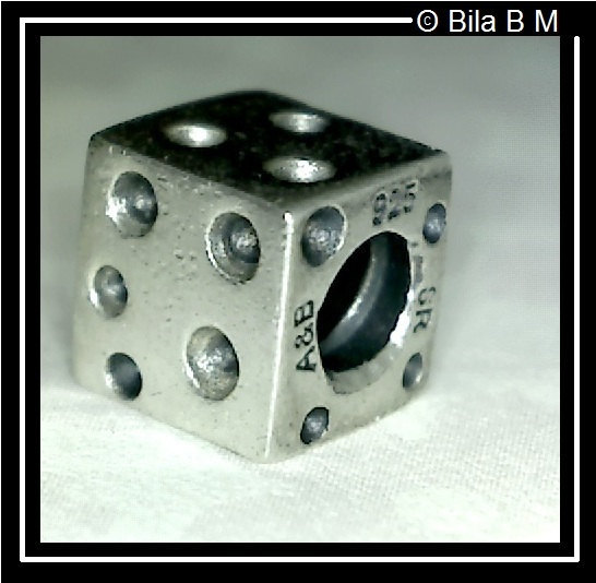 Primary image for DICE Charm Bead - STERLING Silver BIAGI - FREE SHIPPING