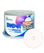 50 Smartbuy 8X DVD+R DL 8.5GB Dual Layer White Inkjet Hub Printable Record Disc - $34.99