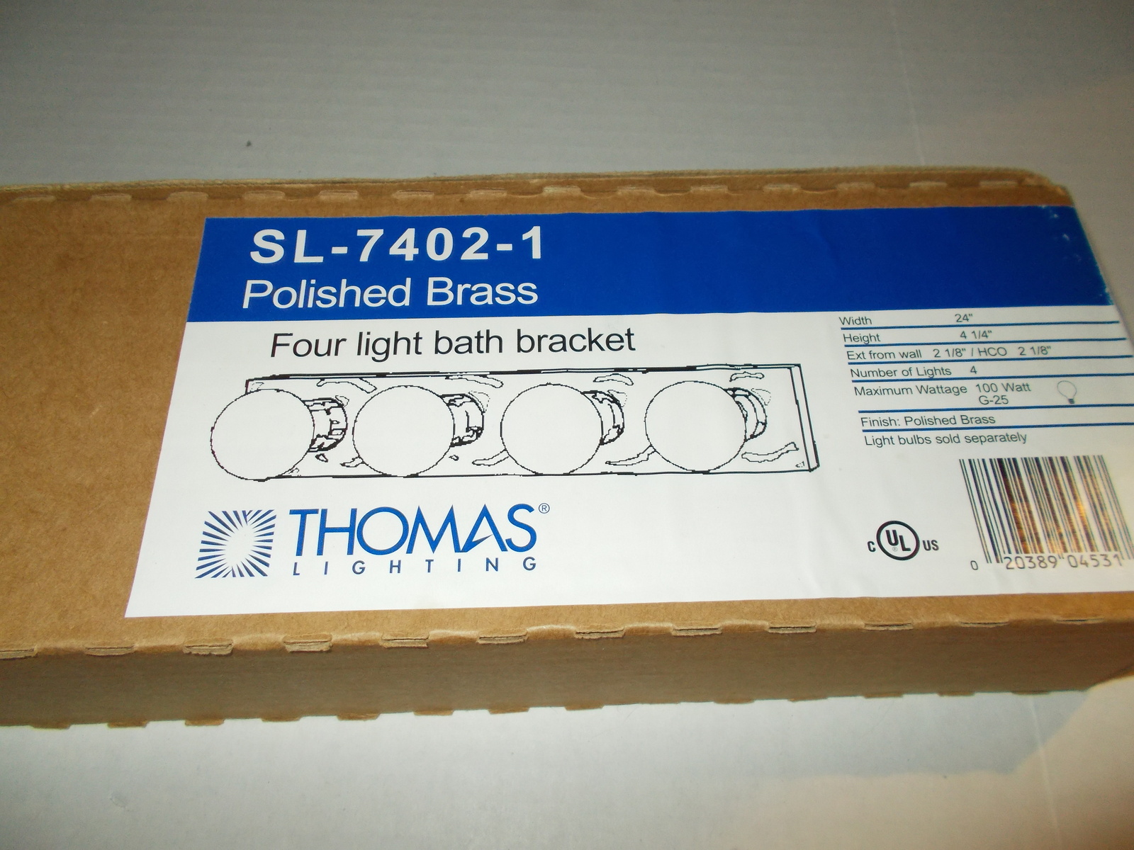 Brand New in Box Thomas Lighting Bronze Bathroom 4 Light Fixture SL-7402-1 - $13.50