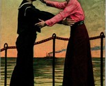 Vtg Postcard 1910s Sailor Series : I Want a Hug Before I Go - Sailor in ... - £3.99 GBP