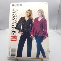 UNCUT Sewing PATTERN See and Sew Butterick B5940, Misses Easy 2013 Pullover Top - £9.95 GBP