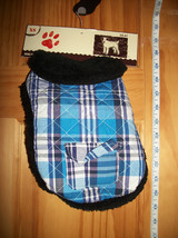 Pet Gift Dog Clothes XS Blue Plaid Jacket Coat Canine Animal Playsuit Ou... - £7.21 GBP