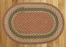 Capitol Earth Rugs 07-024 Olive-Burgundy-Gray Jute Braided Rug - £213.21 GBP