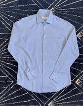 Carolina Herrera Bleu Simple Casual Shirt Slim fit Button-Down Luxury Sh... - $63.79