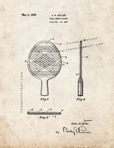 Table Tennis Racket Patent Print - Old Look - £6.34 GBP+
